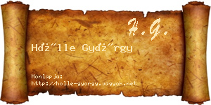 Hölle György névjegykártya